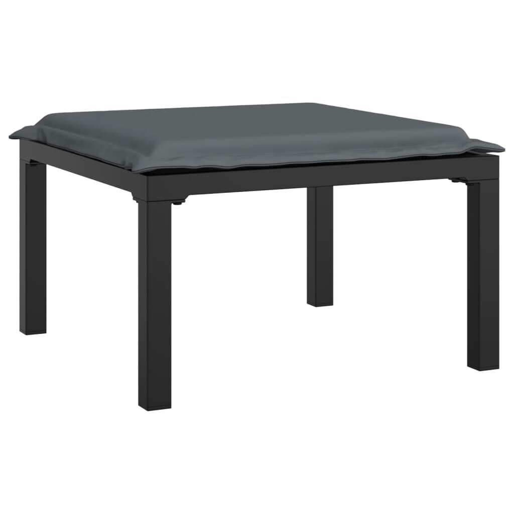 vidaXL 6 Piece Garden Lounge Set Black and Grey Poly Rattan