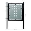 vidaXL Black Single Door Fence Gate 100x75 cm