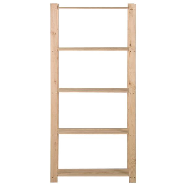 vidaXL 5-Tier Storage Rack 80x28.5x170 cm Solid Pinewood