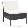 vidaXL 6 Piece Garden Lounge Set with Cushions Poly Rattan Black