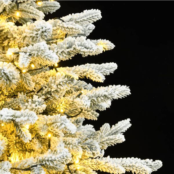 vidaXL Artificial Hinged Christmas Tree 150 LEDs & Flocked Snow 150 cm