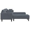 vidaXL Sofa with Cushion 3 pcs Dark Grey Velvet