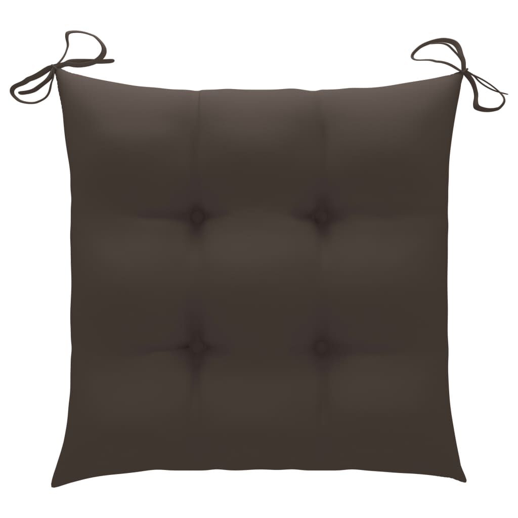vidaXL Garden Chairs with Taupe Cushions 4 pcs Solid Teak Wood
