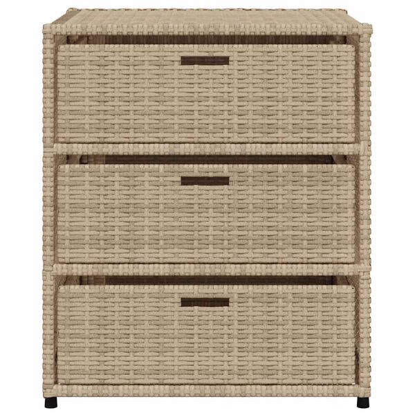 vidaXL Garden Storage Cabinet Beige 55x59x69 cm Poly Rattan