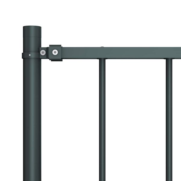 vidaXL Fence Panel with Posts Powder-coated Steel 1.81x0.75 m Anthracite