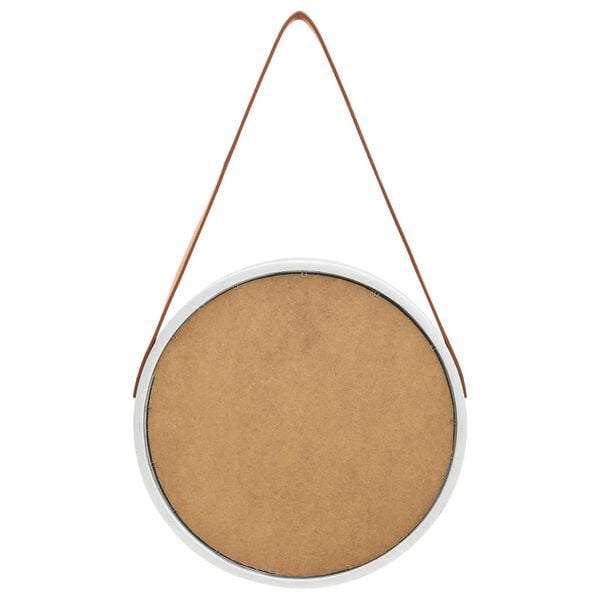 vidaXL Wall Mirror with Strap 40 cm Silver
