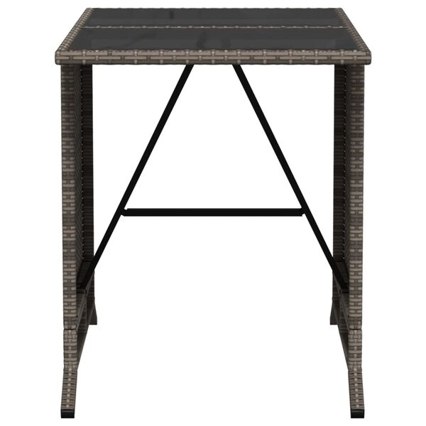 vidaXL 3 Piece Bistro Set with Cushions Grey Poly Rattan