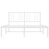 vidaXL Metal Bed Frame without Mattress with Headboard White 135x190cm