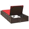 vidaXL Sunbed with Floating Cushion Brown Poly Rattan