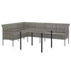 vidaXL 2 Piece Garden Dining Set with Cushions Grey Poly Rattan