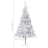 vidaXL Artificial Pre-lit Christmas Tree with Ball Set Silver 210 cm PET