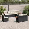 vidaXL 8 Piece Garden Sofa Set with Cushions Black Poly Rattan