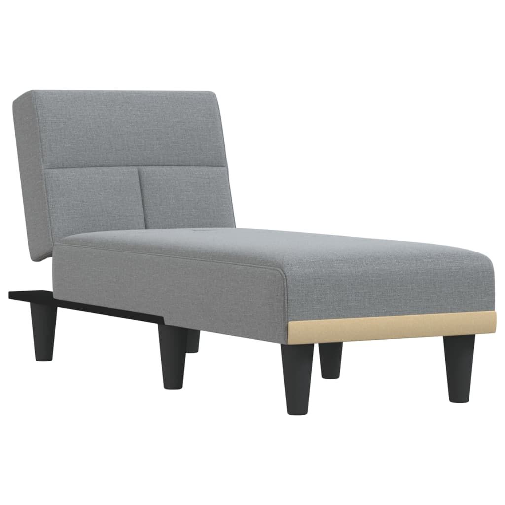 vidaXL Chaise Longue Light Grey Fabric