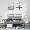 vidaXL Metal Bed Frame without Mattress with Headboard Black 135x190cm