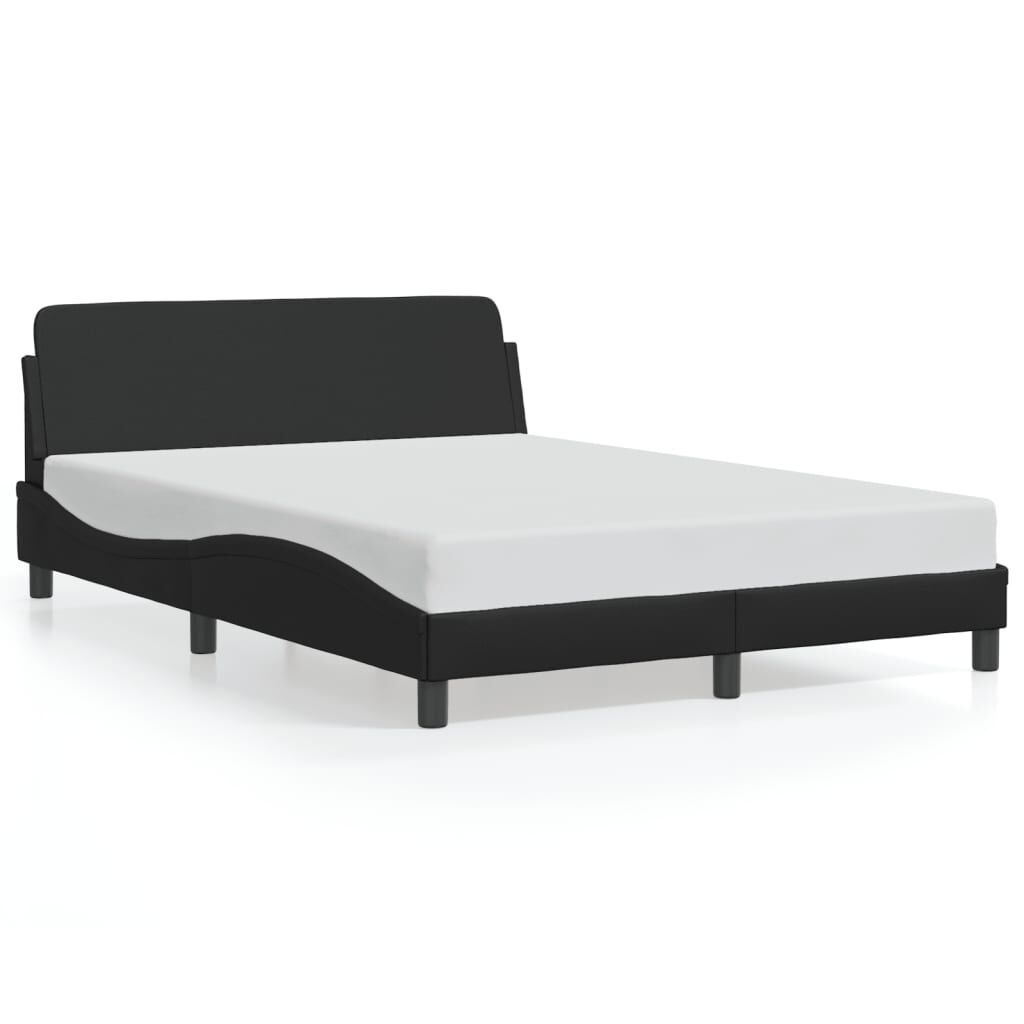 vidaXL Bed Frame without Mattress Black 137x187 cm Double Faux Leather