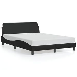 vidaXL Bed Frame "Dover" Black 137x190 cm Double Faux Leather