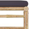 vidaXL 7 Piece Garden Lounge Set with Dark Grey Cushions Bamboo