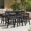 vidaXL Garden Bar Set 6 pcs Black HDPE