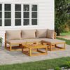 vidaXL 5 Piece Garden Lounge Set with Taupe Cushions Solid Wood