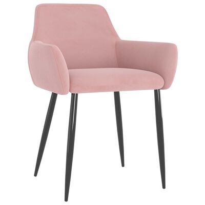 vidaXL Dining Chairs 2 pcs Pink Velvet