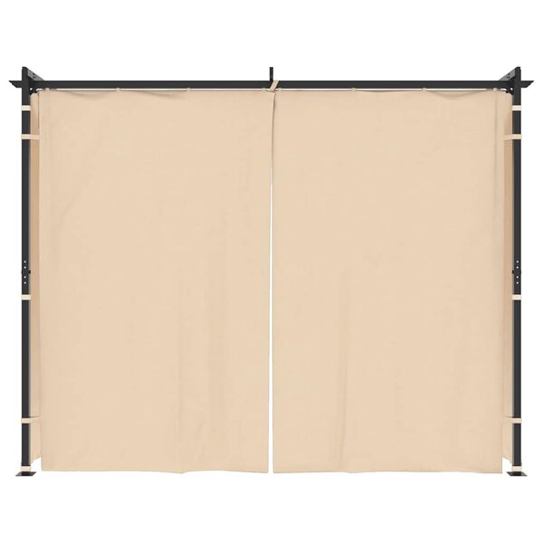 vidaXL Gazebo with Curtains 3x3 m Cream Steel