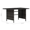 vidaXL 3 Piece Garden Lounge Set with Cushions Poly Rattan Grey
