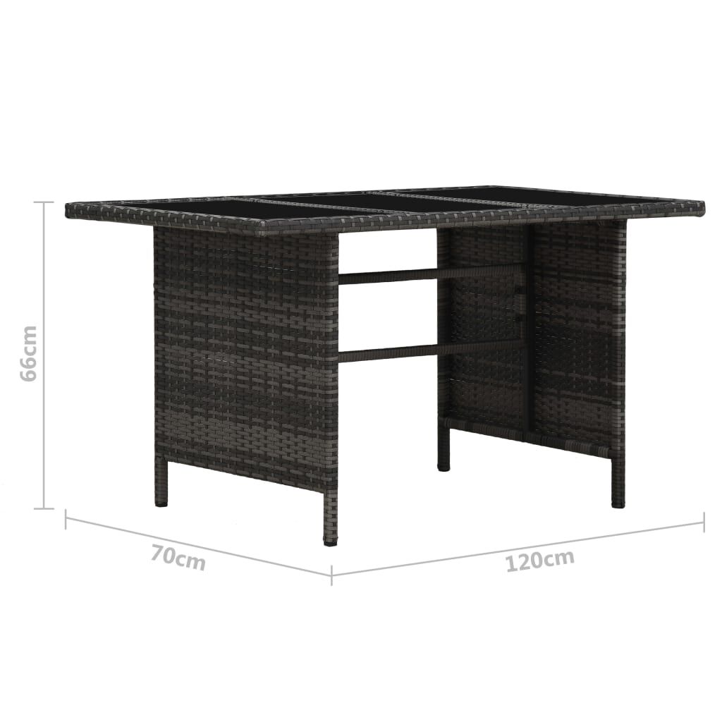 vidaXL 3 Piece Garden Lounge Set with Cushions Poly Rattan Grey