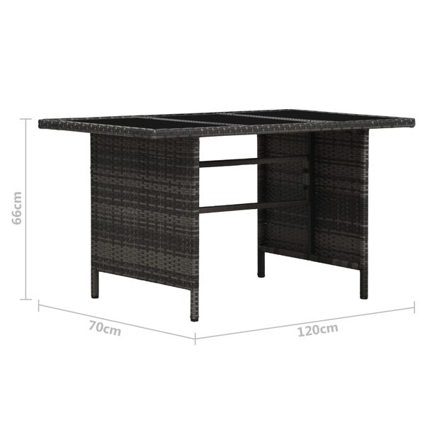 vidaXL 3 Piece Garden Lounge Set with Cushions Poly Rattan Grey