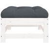 vidaXL Garden Footstools with Cushions 2pcs White Solid Wood Pine