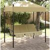 vidaXL Garden Swing Bench with Canopy Sand Steel