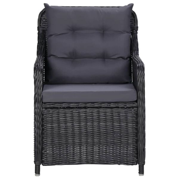vidaXL 7 Piece Garden Dining Set Black