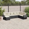 vidaXL 8 Piece Garden Sofa Set with Cushions Black Poly Rattan