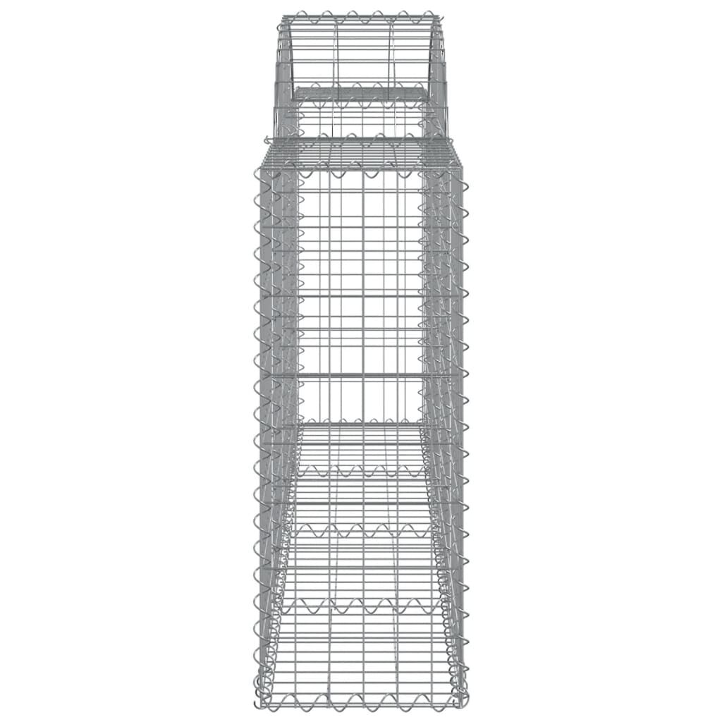 vidaXL Arched Gabion Baskets 5 pcs 200x30x80/100 cm Galvanised Iron