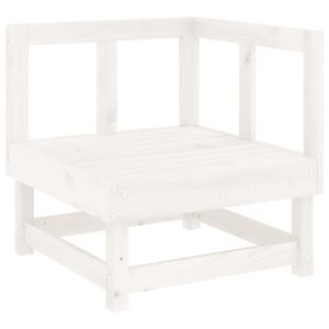 vidaXL Garden Corner Sofa White Solid Wood Pine