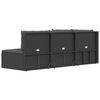 vidaXL 4 Piece Garden Lounge Set with Cushions Black Poly Rattan