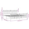 vidaXL Metal Bed Frame without Mattress with Footboard White 183x213cm