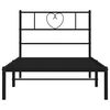 vidaXL Metal Bed Frame without Mattress with Headboard Black 100x200cm