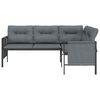 vidaXL Garden Corner Sofa Anthracite Steel and Textilene