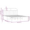 vidaXL Metal Bed Frame without Mattress with Headboard White 150x200cm