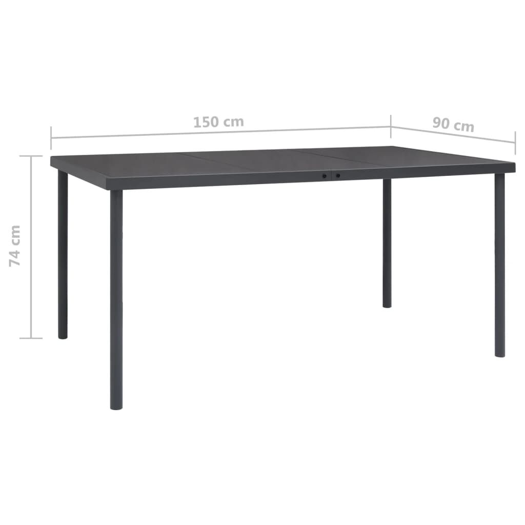 vidaXL 5 Piece Outdoor Dining Set Steel