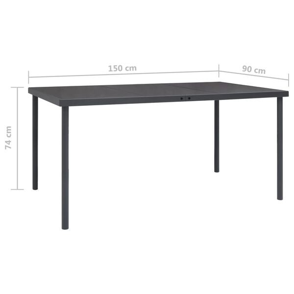 vidaXL 5 Piece Outdoor Dining Set Steel