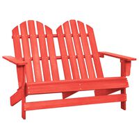 vidaXL 2-Seater Garden Adirondack Chair Solid Fir Wood Red