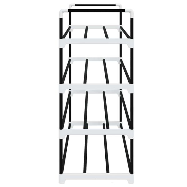 vidaXL Shoe Rack with 4 Shelves Metal and Plastic Black