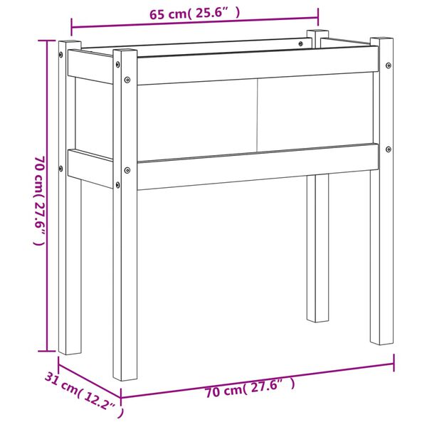 vidaXL Garden Planters 2 pcs with Legs Wax Brown Solid Wood Pine