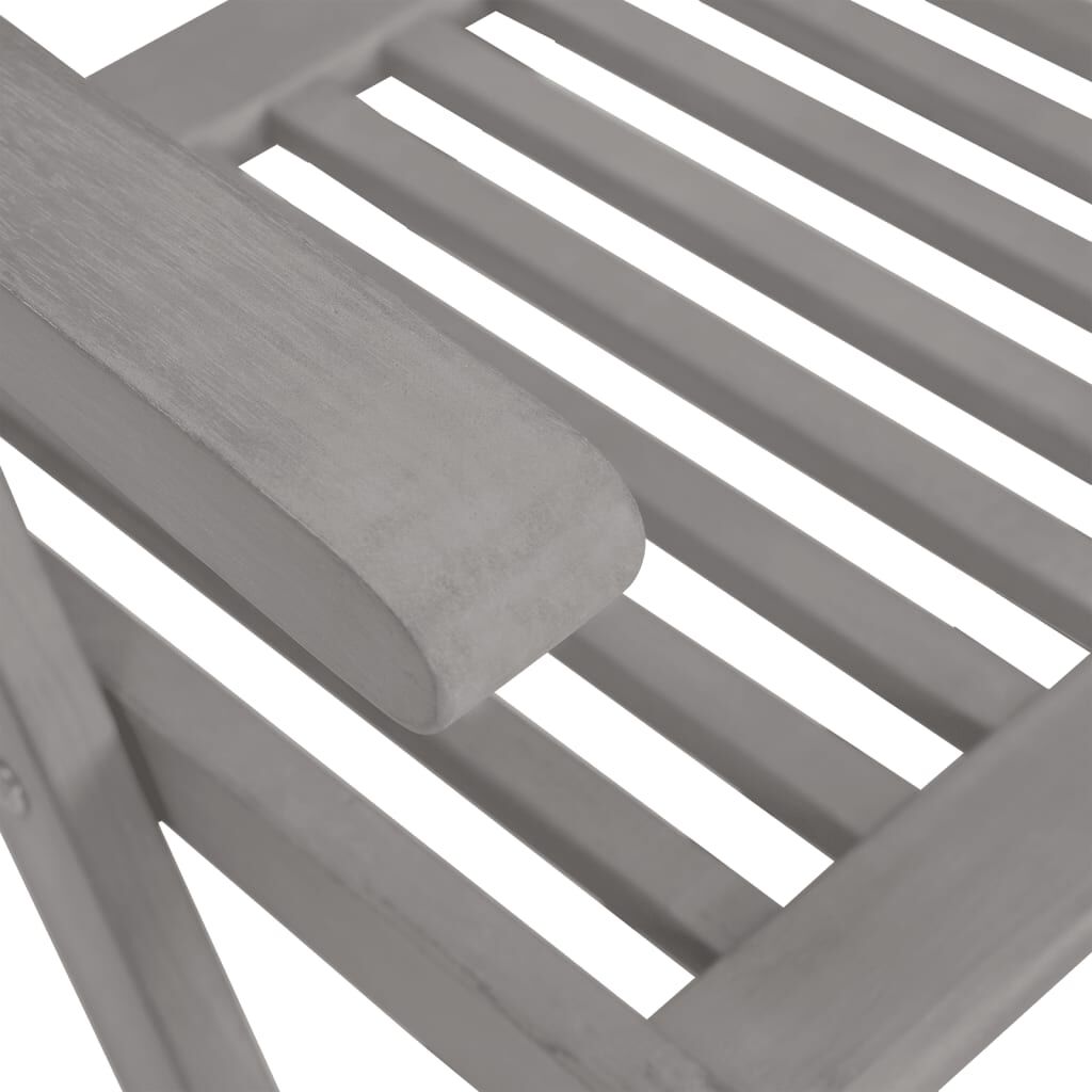 vidaXL Garden Reclining Chairs with Cushions 8 pcs Grey Solid Wood Acacia
