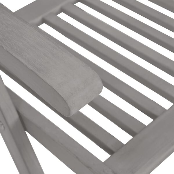 vidaXL Garden Reclining Chairs with Cushions 8 pcs Grey Solid Wood Acacia