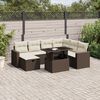 vidaXL 8 Piece Garden Sofa Set with Cushions Brown Poly Rattan