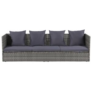 vidaXL Garden Bed Grey 200x60 cm Poly Rattan