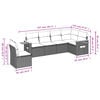 vidaXL 6 Piece Garden Sofa Set with Cushions Black Poly Rattan
