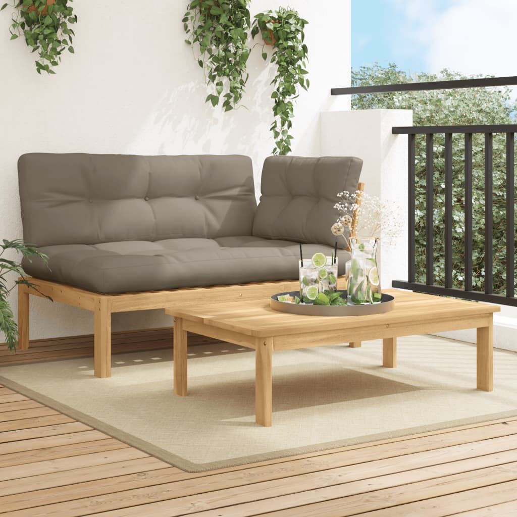 vidaXL 2 Piece Garden Pallet Sofa Set with Cushions Solid Wood Acacia